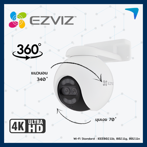 กล้องวงจรปิด EZVIZ รุ่น H80x (8MP+2MP) Outdoor